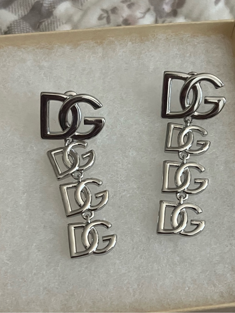 Silver DG Drop Earrings